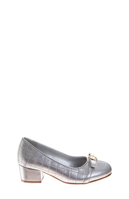 Badgley Mischka Collection Kids' Cap Toe Pump In Silver