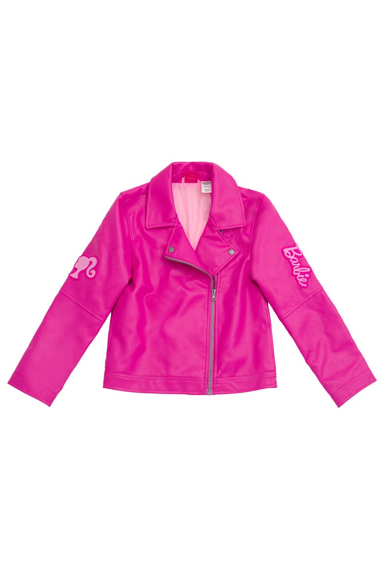 Iridescent Zip-Up Leather Jacket, Main, color, Iridescent Pink