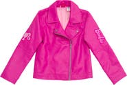 Barbie Iridescent Zip-Up Leather Jacket