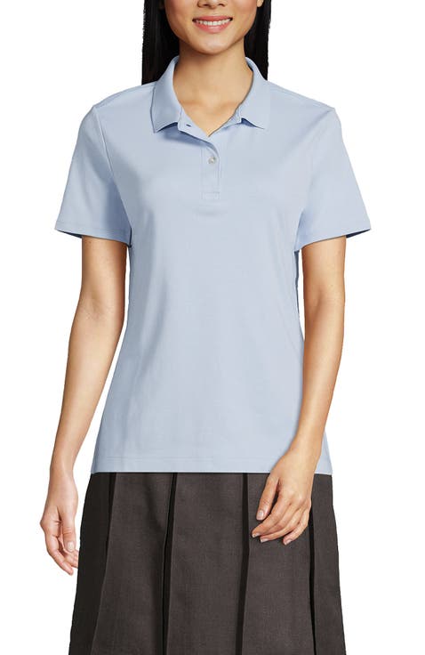 School Uniform  Short Sleeve Feminine Fit Interlock Polo Shirt