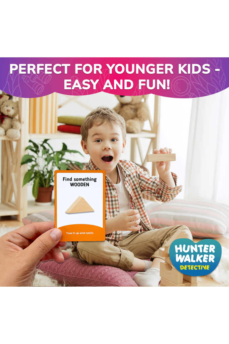 Kids Card Game Scavenger Hunt Set, Alternate, color, Adjectives & letters