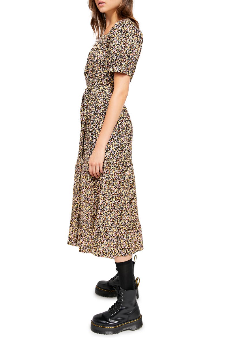 Heartlands Floral Print Prairie Dress, Alternate, color, BLACK COMBO