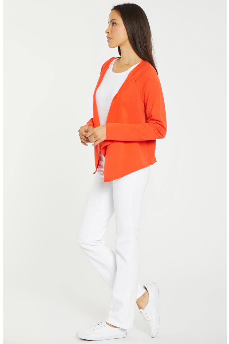 Draped Open Front Sweatshirt, Alternate, color, OPOPPY