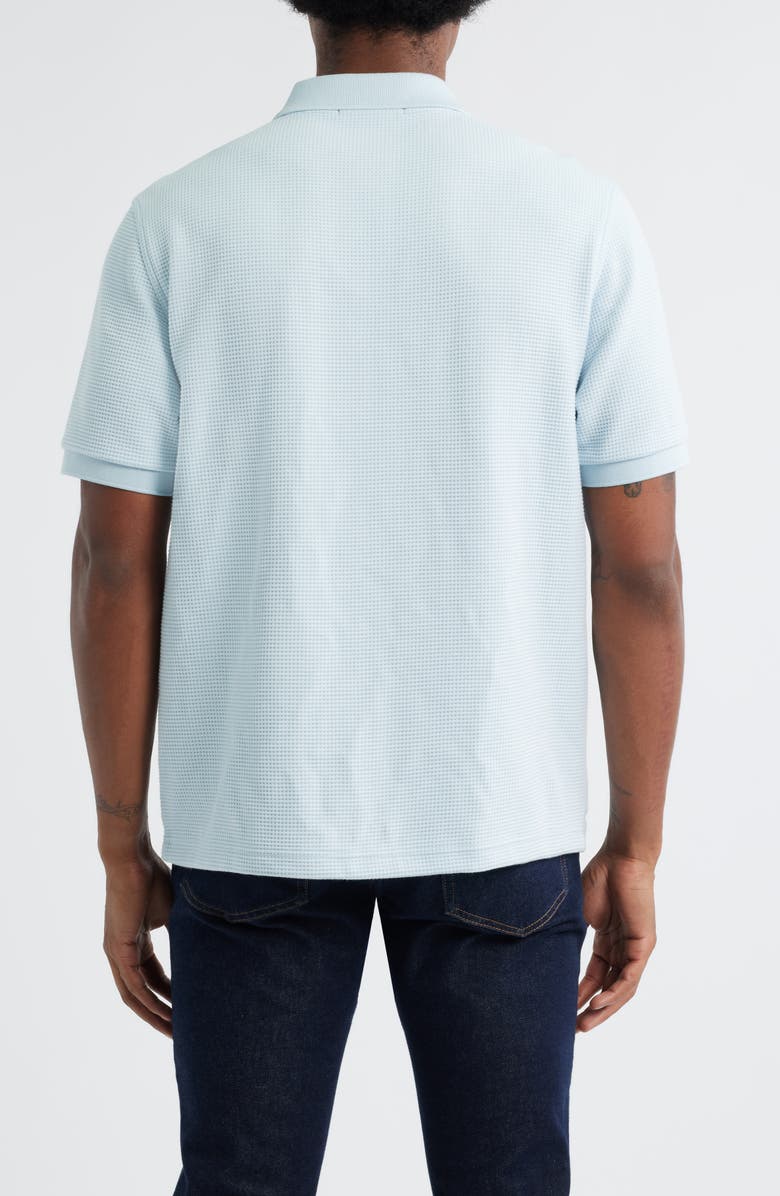 Fred Perry Waffle Short Sleeve Cotton Blend Zip-Up Shirt, Alternate, color, Light Ice