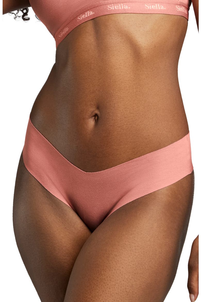 Organic Cotton No-Show Thong, Main, color, Terracotta