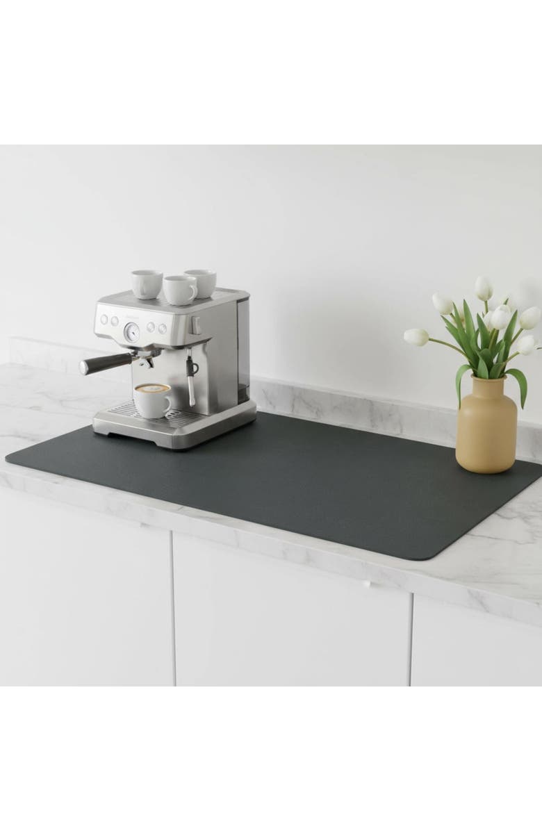 STRABELLA Dish Drying Mat, 24x16 Inches, Dark Gray, Super Water Absorbent, Quick Dry, Alternate, color, Multicolored