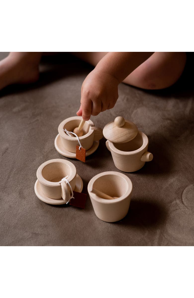 PlanToys<sup>®</sup> Wooden Tea Set, Alternate, color, Natural