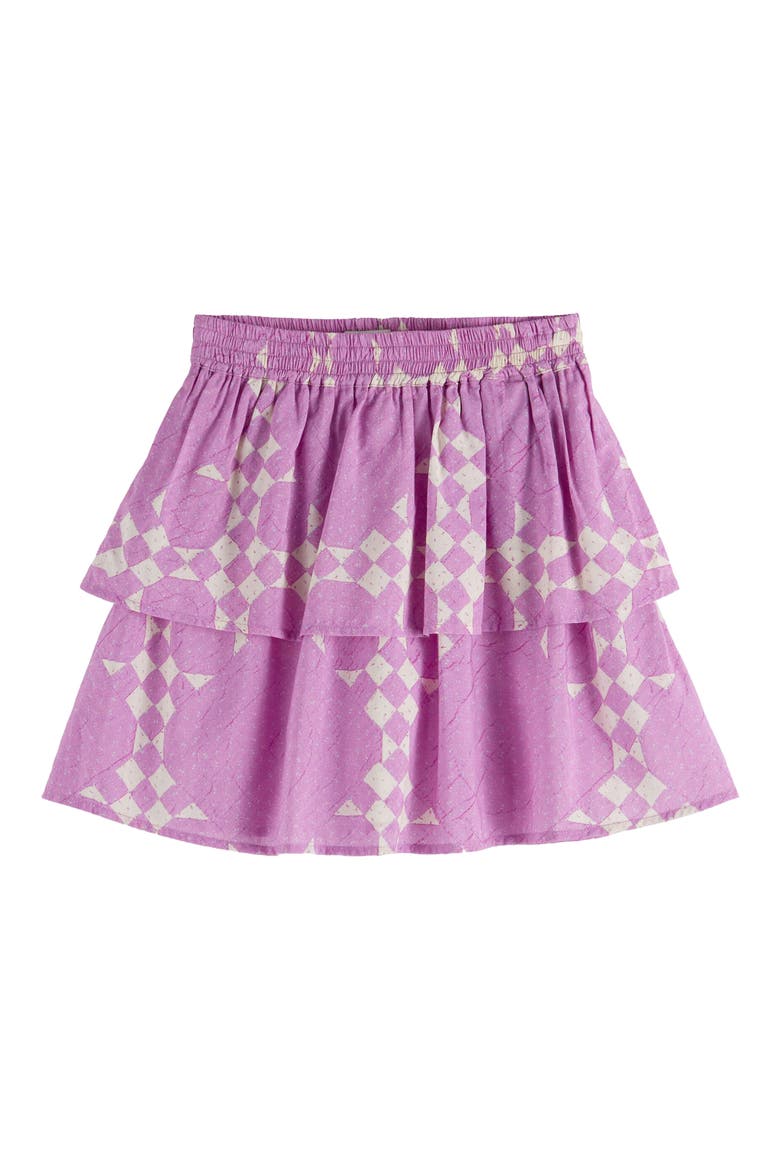 Kids' Geo Print Cotton & Modal Skirt, Main, color, PINK