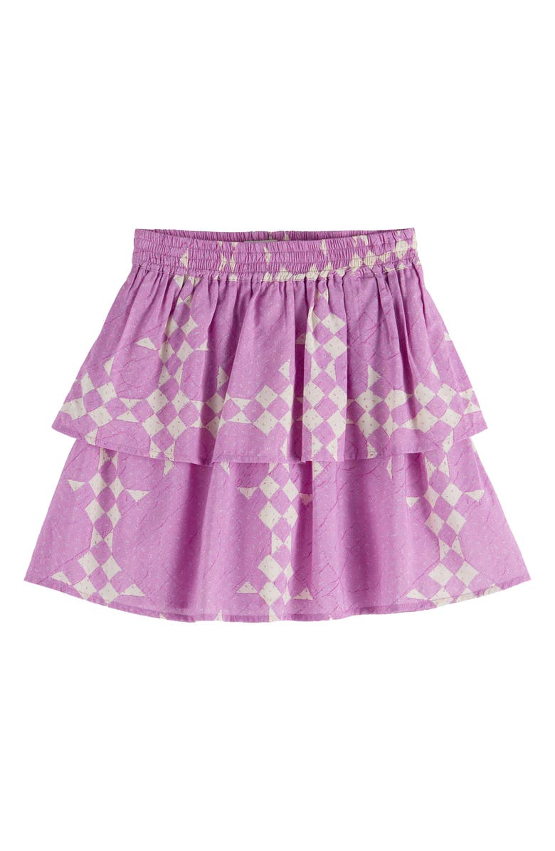 Scotch & Soda Kids' Geo Print Cotton & Modal Skirt, Main, color, Pink