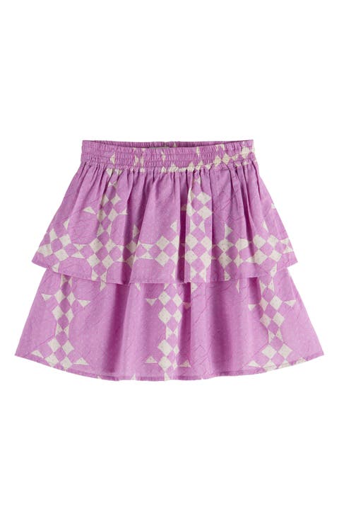 Kids' Geo Print Cotton & Modal Skirt (Big Kid)