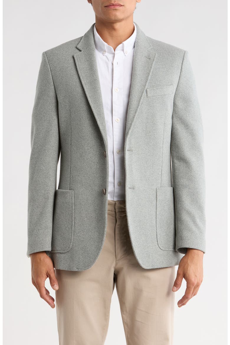 Light Grey Knit Sportcoat, Main, color, SOLID GREY