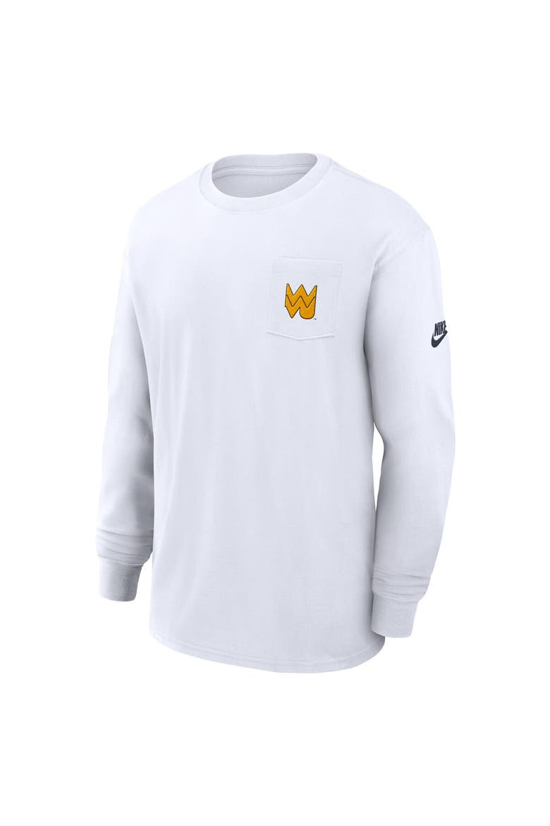 Men's Nike White West Virginia Mountaineers Legacy Max90 Pocket Long Sleeve T-Shirt, Alternate, color, White