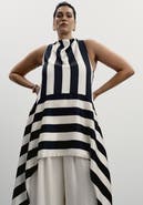 11 Honoré Longline Striped Satin Top