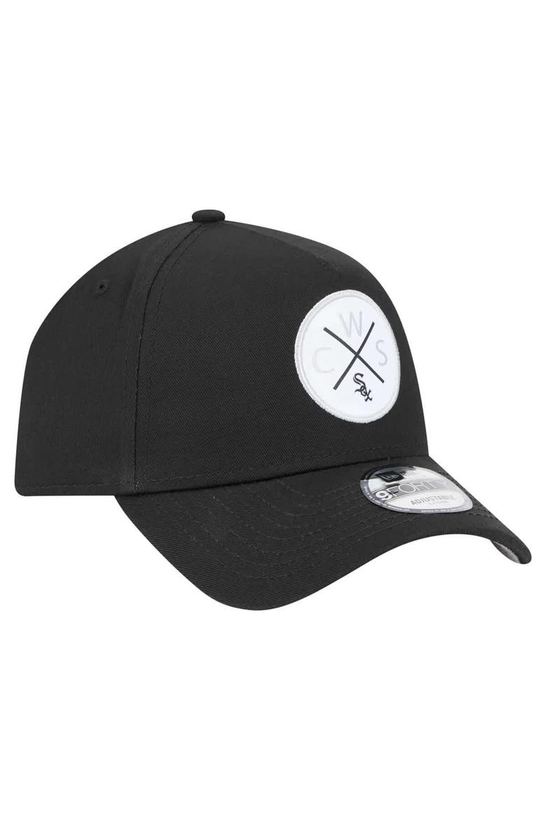 Men's New Era Black Chicago White Sox 9FORTY A-Frame Adjustable Hat, Alternate, color, Black