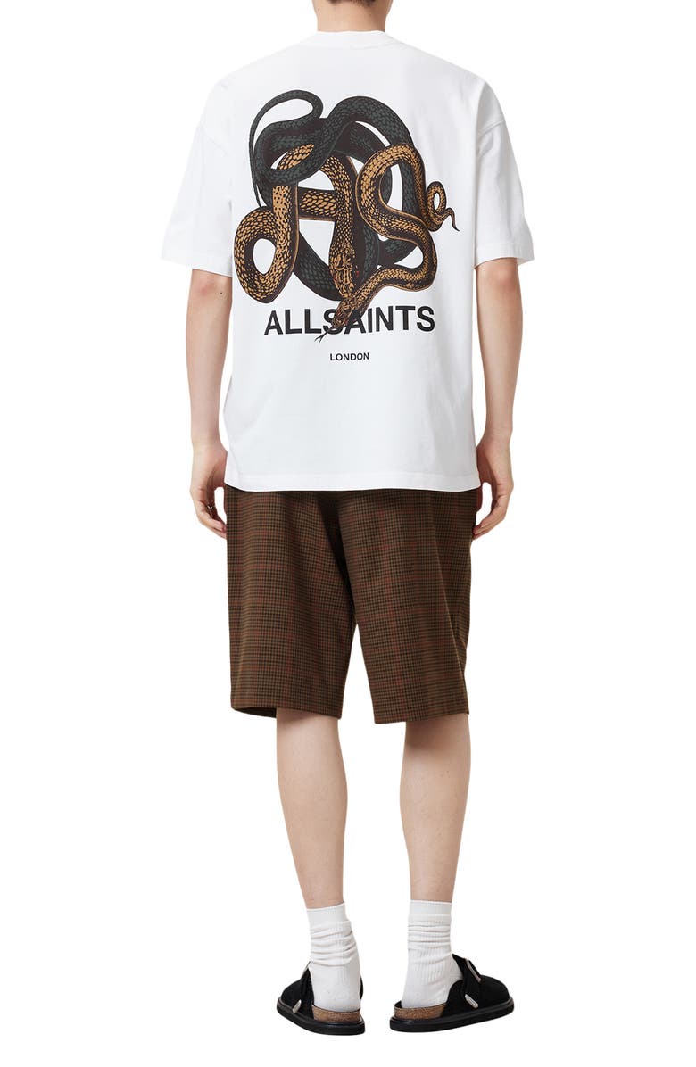 AllSaints Newell Check Elastic Waist Long Shorts, Alternate, color, Coin Brown