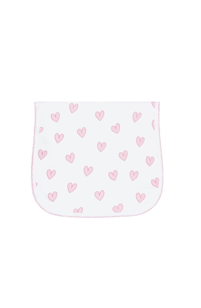 Nellapima Baby Girl Cotton Burp Cloth, Main, color, Pink Heart