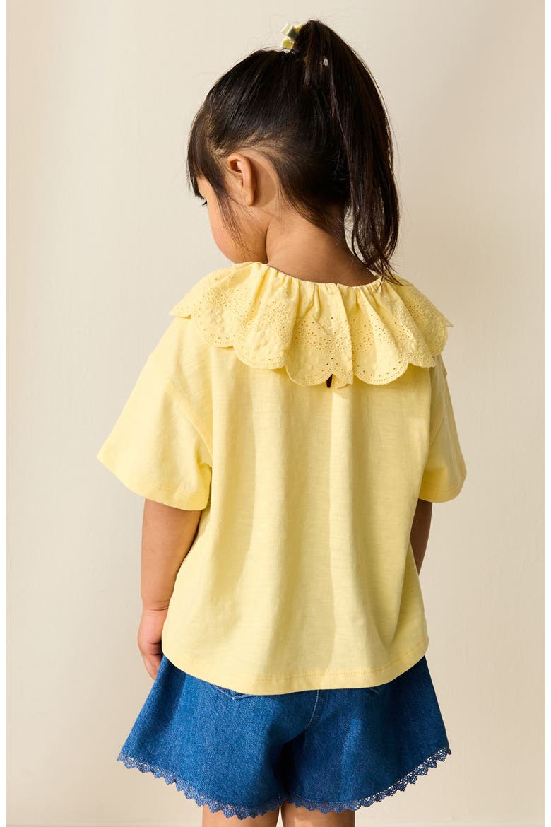 Kids' Frill Collar T-Shirt, Alternate, color, YELLOW