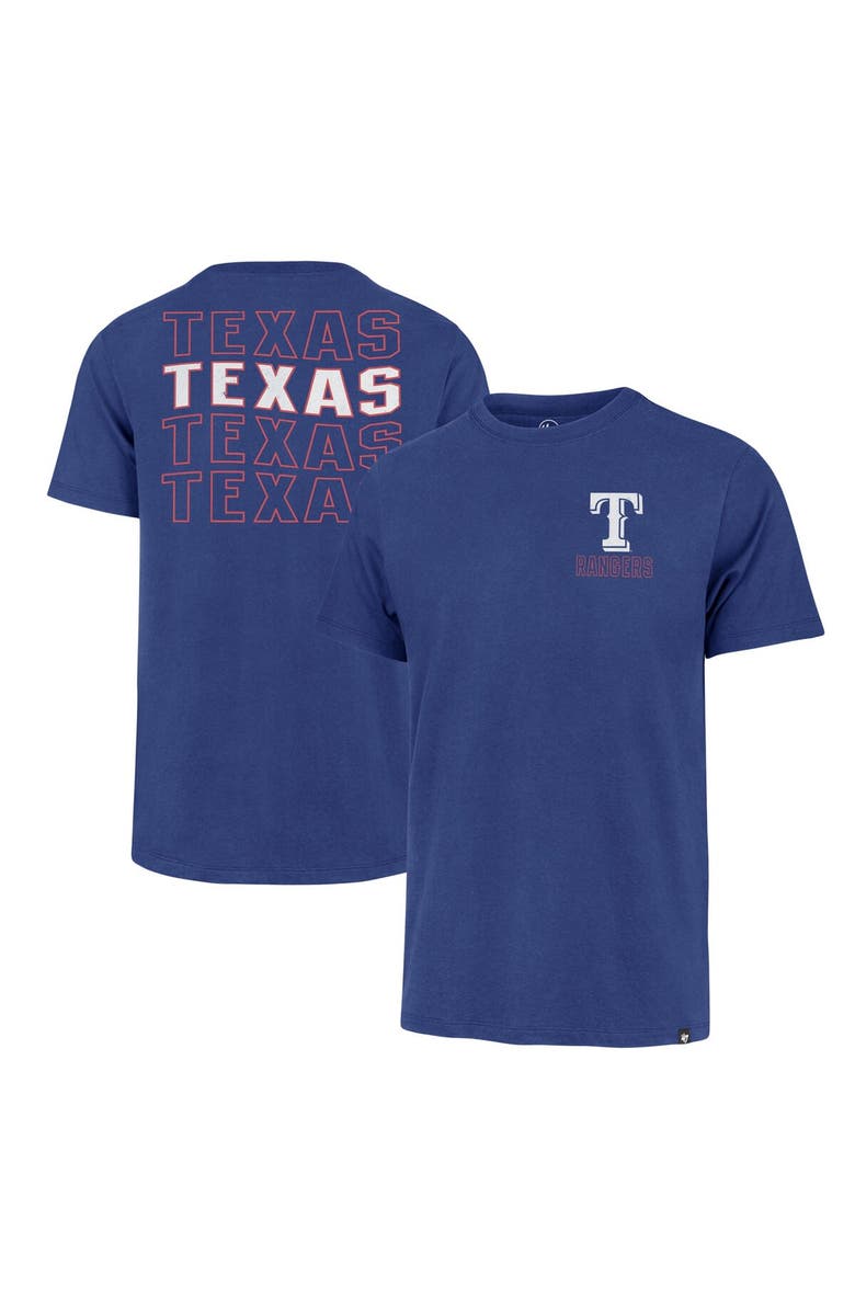 '47 Men's '47 Royal Texas Rangers Hang Back Franklin T-Shirt, Main, color, Royal