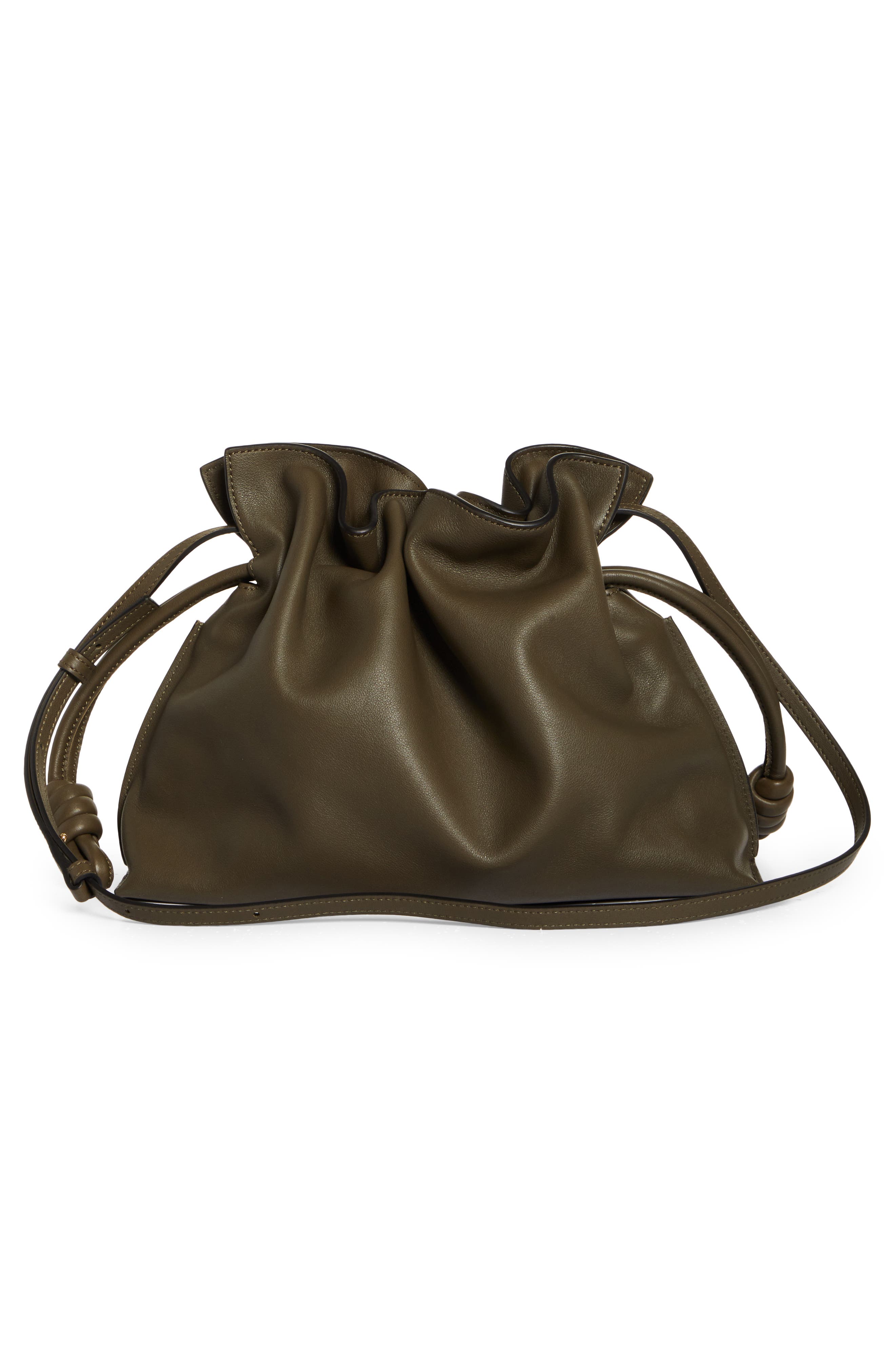 Flamenco Leather Clutch, Alternate, color, DARK KHAKI GREEN