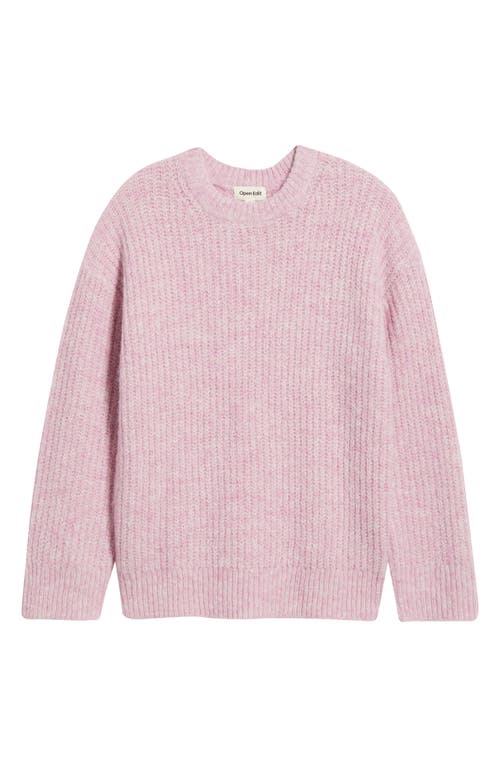 Open Edit Oversize Fuzzy Sweater In Pink