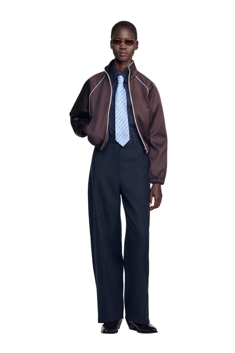 Wool suit trousers, Alternate, color, Navy blue