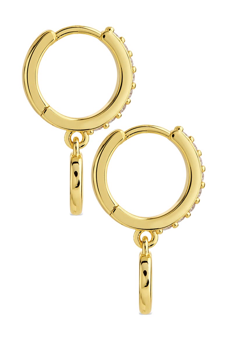 Heart Drop Huggie Hoop Earrings, Alternate, color, GOLD