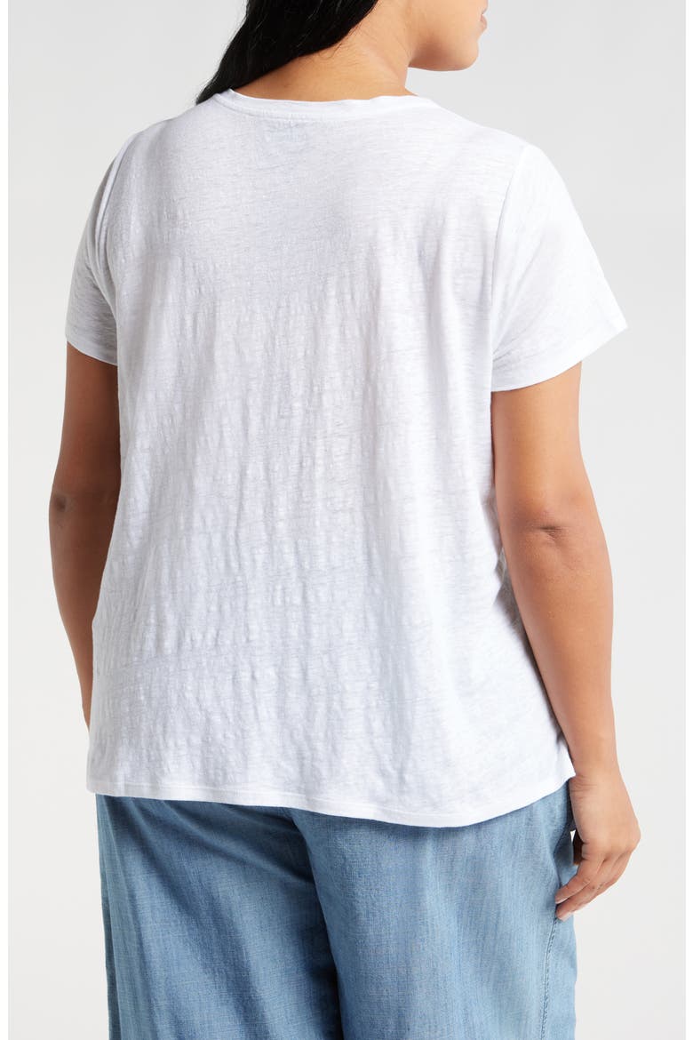 Organic Linen Crewneck T-Shirt, Alternate, color, WHITE