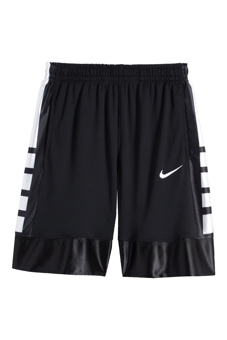 Kids' Dri-FIT Elite Basketball Shorts, Main, color, BLACK/ WHITE