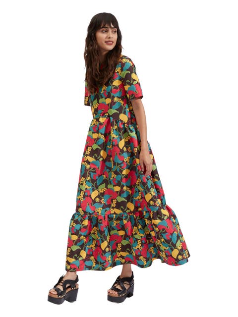 Belle Dress Vines Brown