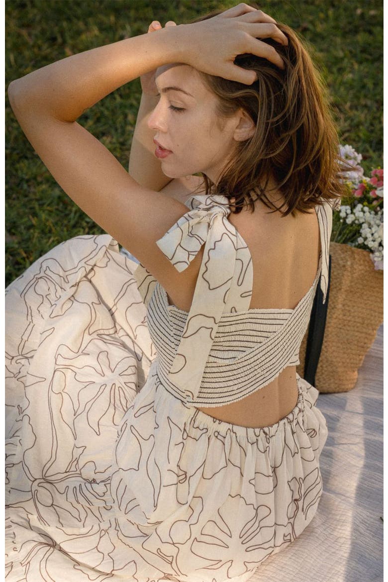 Cotton Lana Maxi Dress, Alternate, color, UMA COCONUT