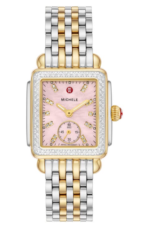 Deco Mid Diamond Two-Tone Bracelet Watch, 29mm x 31mm