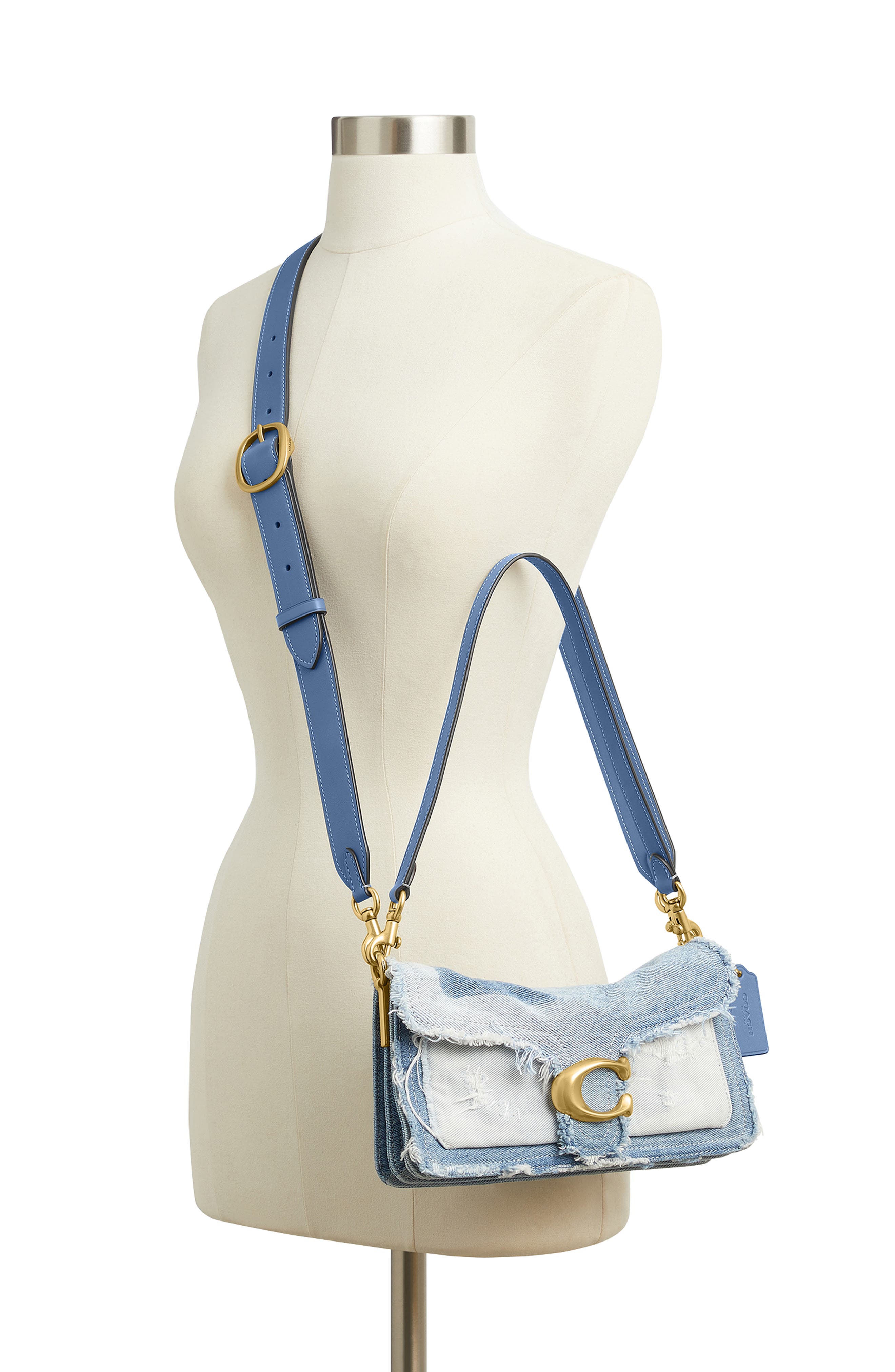 COACH Tabby 26 Upcycled Denim Patchwork Shoulder Bag, Alternate, color, Denim Multi