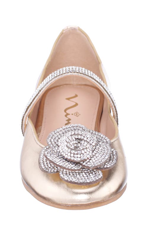Nina Big Girls Ballet Round Toe Dress Shoe In Gold