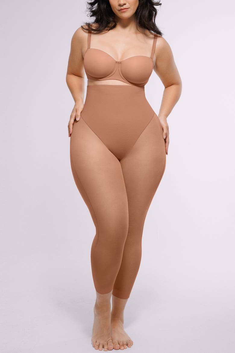 High Waist Butt-Lifting Shaping Capri, Alternate, color, Bronze