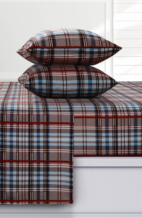 Brentwood Plaid Cotton Flannel Sheet Set