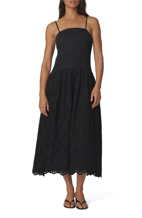The Mara Eyelet Detail Cotton Midi Dress