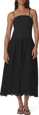 Joe's The Mara Eyelet Detail Cotton Midi Dress