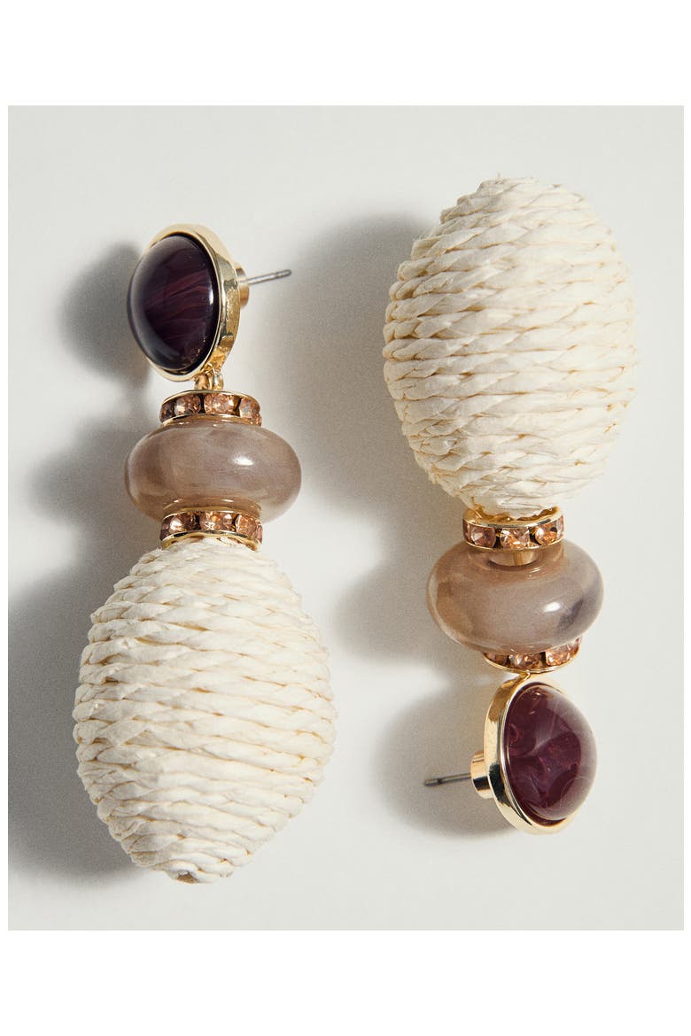 Raffia Drop Earrings, Alternate, color, BEIGE