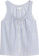 Alex Mill Sidney Stripe Sleeveless Linen Button-Up Top