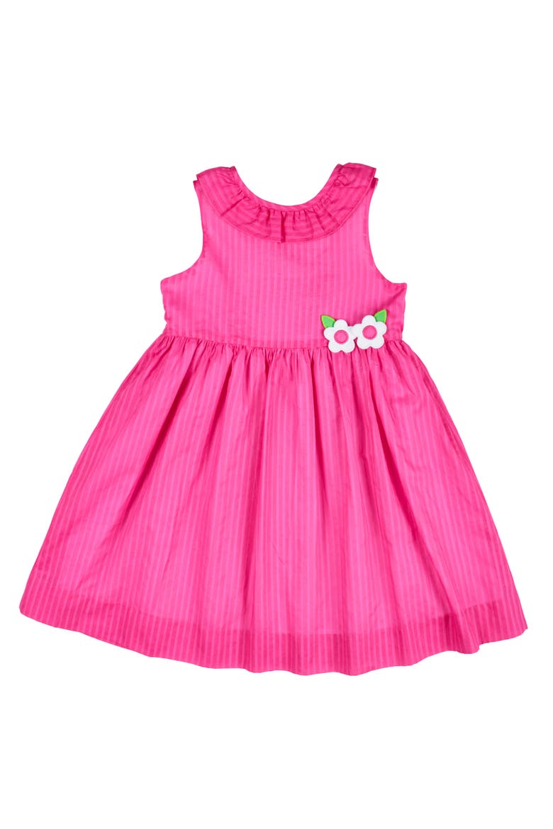 Shimmer Stripe Lawn Dress With Flowers, Main, color, Fuchsia
