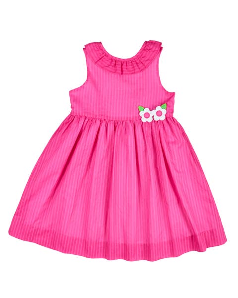 Shimmer Stripe Lawn Dress With Flowers