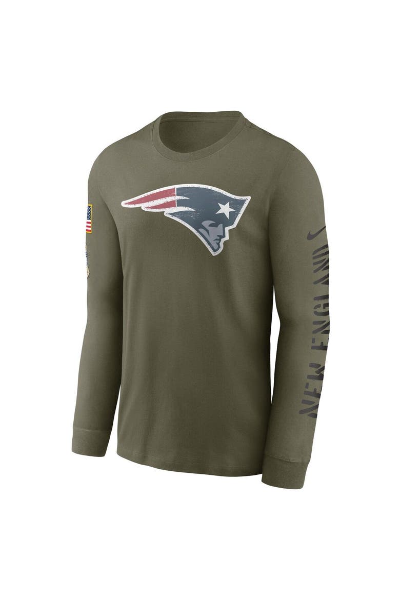 Men's Nike Olive New England Patriots 2022 Salute To Service Long Sleeve T-Shirt, Alternate, color, Olive