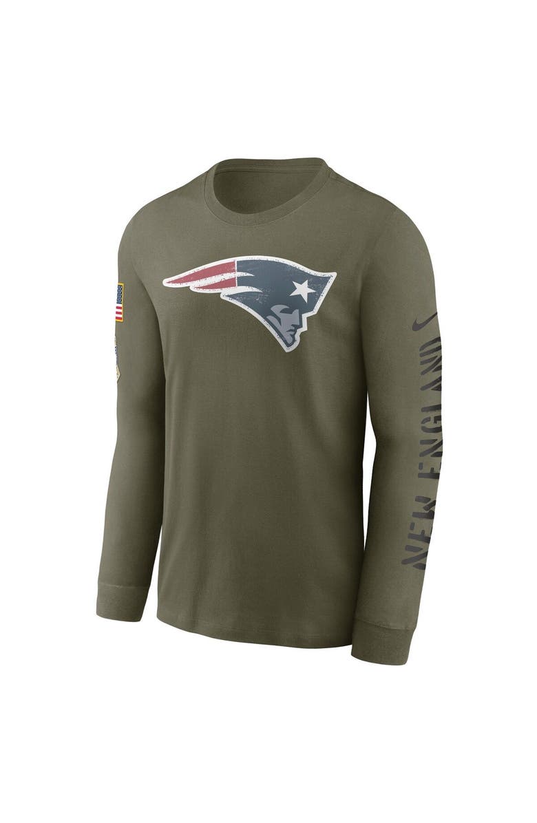 Nike Men's Nike Olive New England Patriots 2022 Salute To Service Long Sleeve T-Shirt, Alternate, color, 