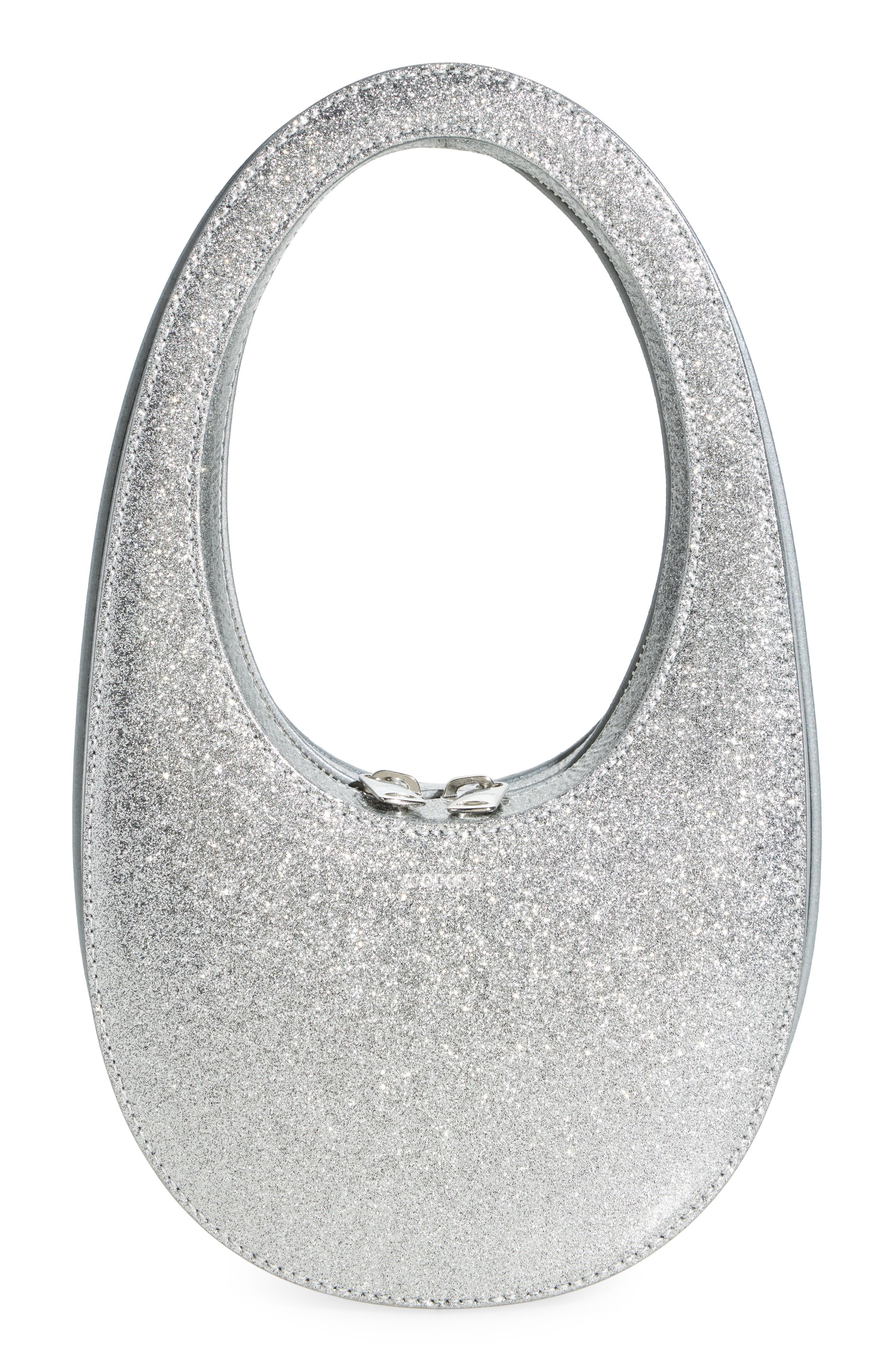 Coperni Mini Swipe Sparkle Leather Top Handle Bag, Main, color, 