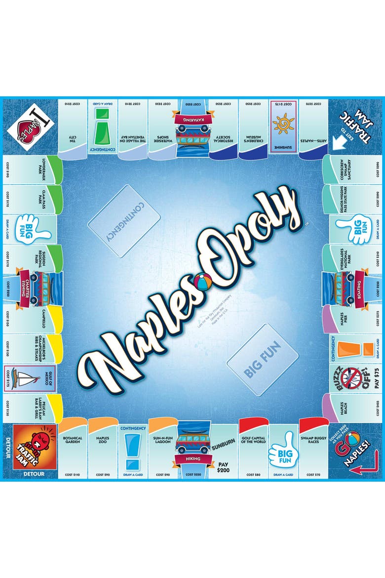 Naples Opoly Board Game, Alternate, color, Multicolored