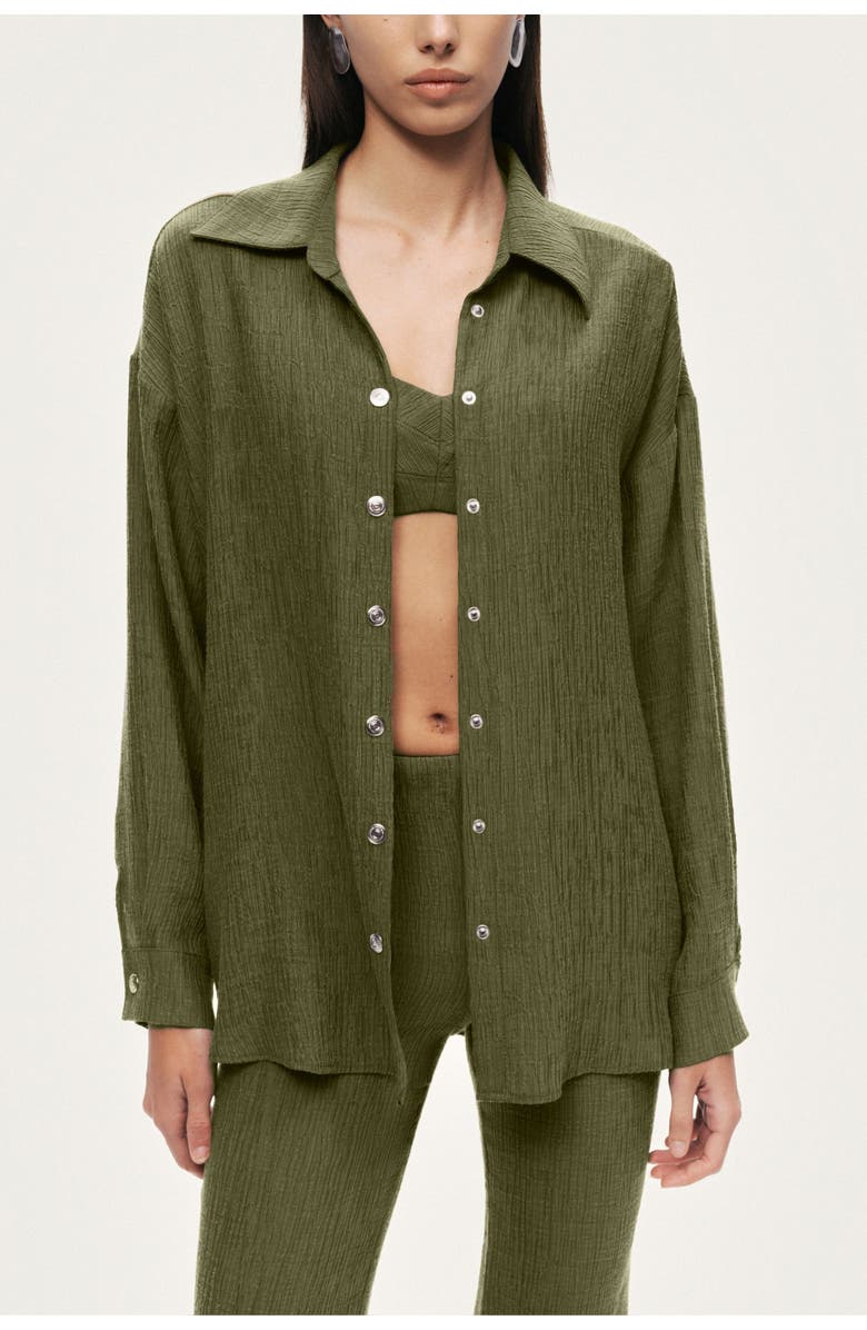 Nocturne Relaxed Button-Down Shirt, Main, color, Khaki