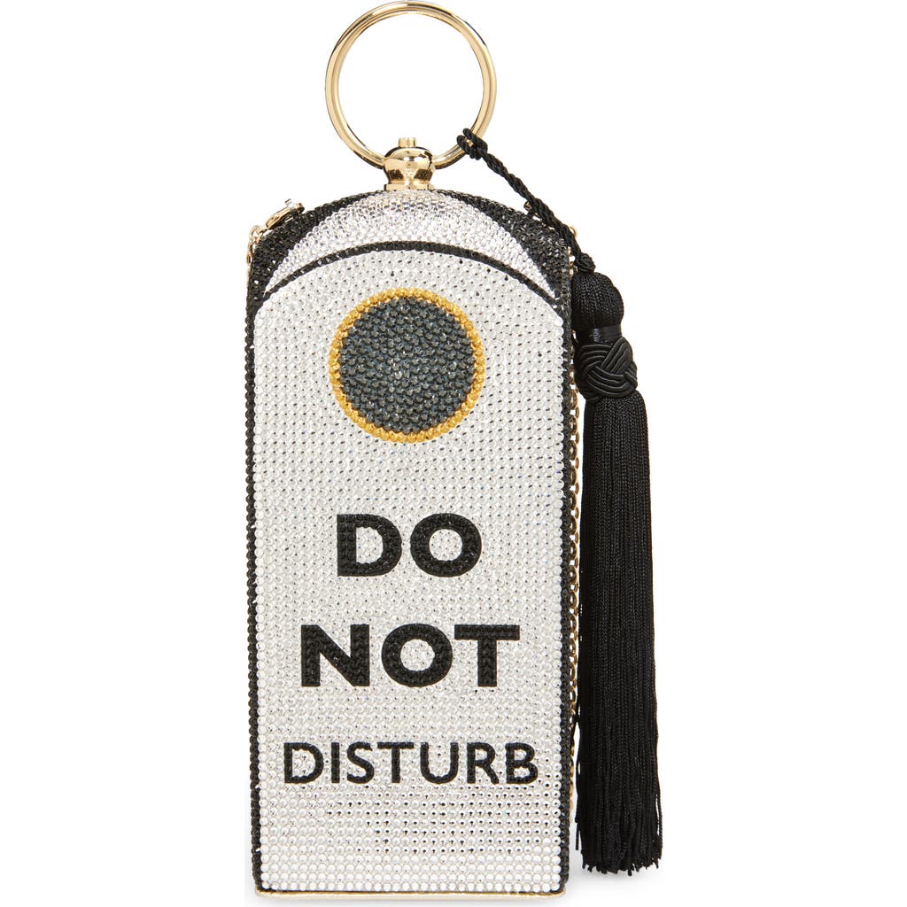 Judith Leiber Couture Rectangle Dome Do Not Disturb Crystal Embellished Clutch In Multi