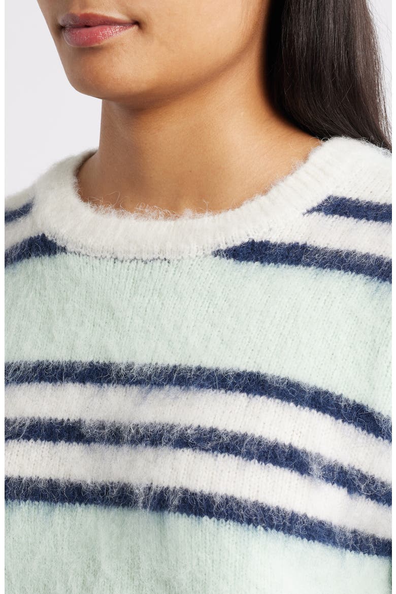 Stripe Crewneck Sweater, Alternate, color, MINT