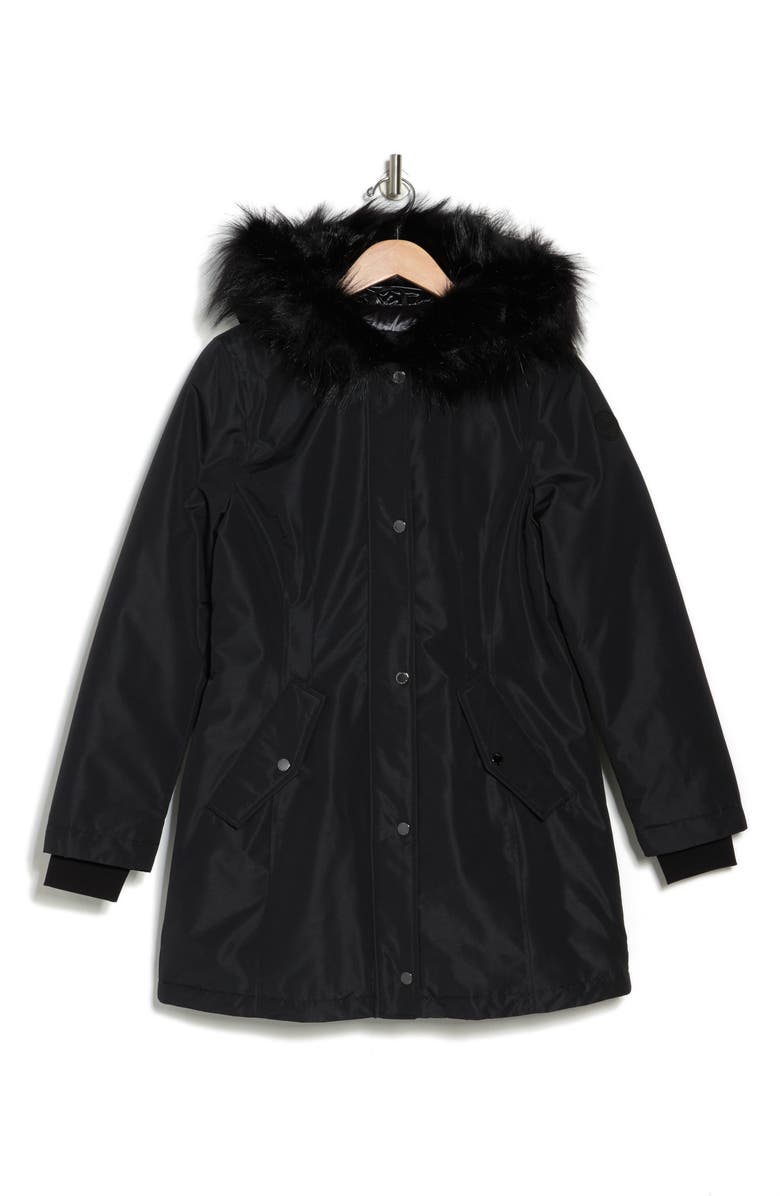Tahari Gracie Faux Fur Hood Parka, Main, color,
