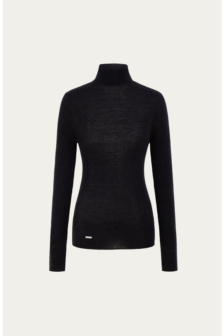 Ossa Knitted Hemp Turtleneck, Alternate, color, black